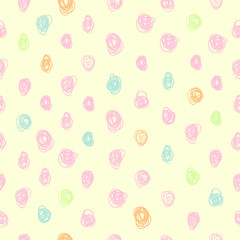 Colorful seamless vector pattern with hand drawn curls.