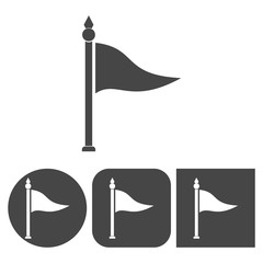 Waving Flag Icon - vector icons set