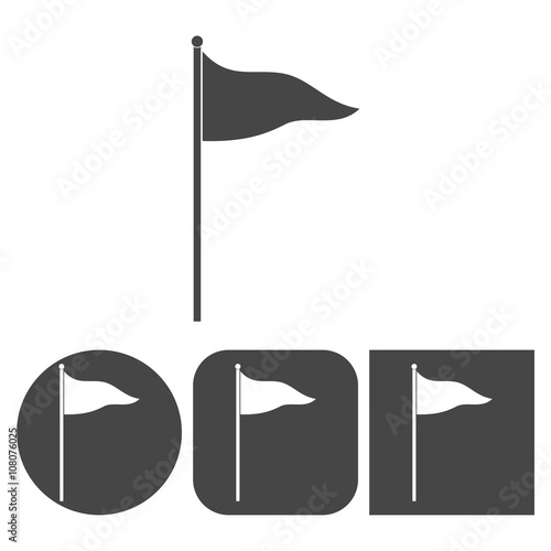 "Waving Flag Icon - vector icons set" Stockfotos und lizenzfreie