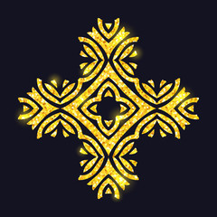 Golden glitter texture ornament. Vector illustration