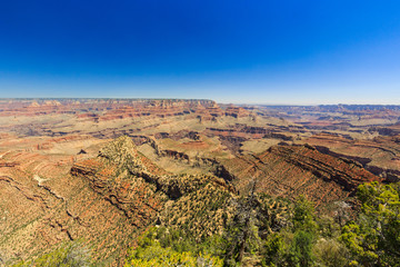 Grand Canyon, south rim,  sunny day with blue sky