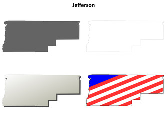Jefferson County, Oregon outline map set