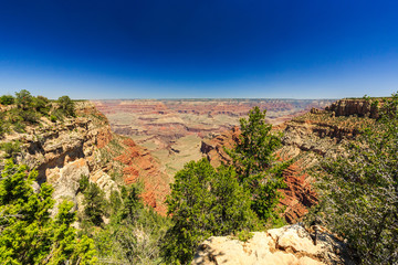 Fototapeta na wymiar Grand Canyon, south rim, sunny day with blue sky