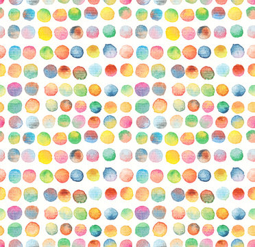 seamless dots pattern watercolor background