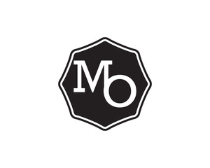 MO retro initial monogram letter logo. vintage label typography