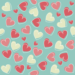 Elegant seamless pattern with stylish hearts
