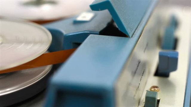 Vintage Reel Tape Recorder. Extra Close Up.
