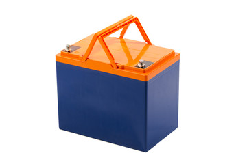 industrial lead acid battery, isolated on white