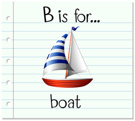 Flashcard letter B is for boat