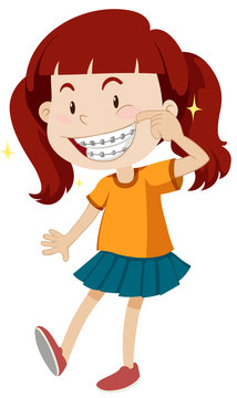 Little girl with braces