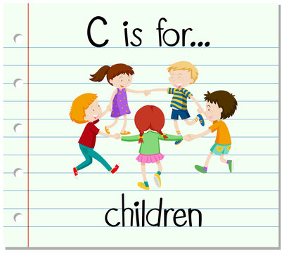 Flashcard letter C is for children