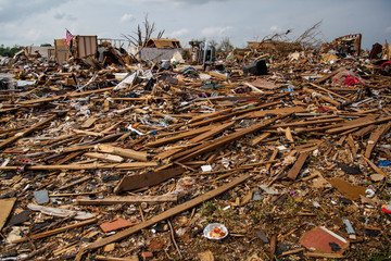 Neighborhood Tornado Debris in Moore Oklahoma