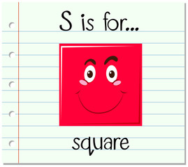 Flashcard letter S is for square