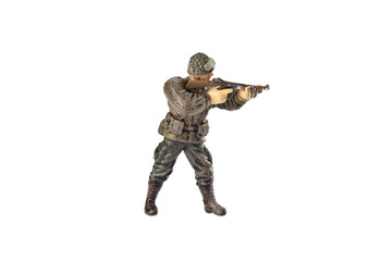 toy military soldier on white