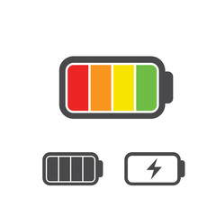 Iconы battery with a charge level colored raster Vector