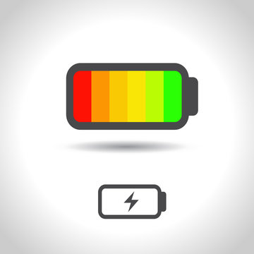 Iconы battery with a charge level colored raster Vector
