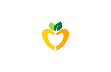 fruit hand orange vector logo
