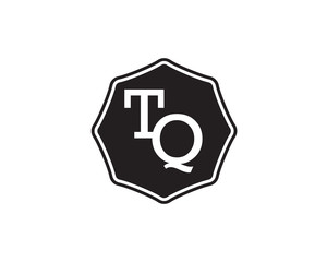 TQ retro initial monogram letter logo. vintage label typography.