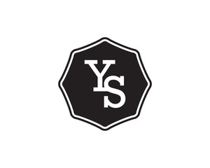 YS retro initial monogram letter logo. vintage label typography.
