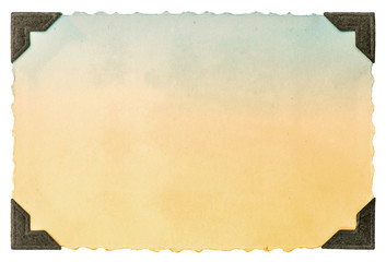 Old photo paper card with corner and edges vintage
