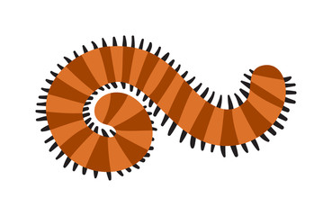 Green nature caterpillar insect realistic plant stick worm larvae bug metamorphosis vector illustration.