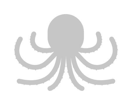 Illustration of cartoon octopus vector. 