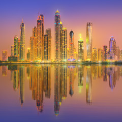 Fototapeta premium The beauty panorama of Dubai marina. UAE