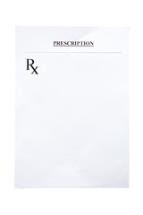 Blank prescription isolated on white background © Kwangmoozaa