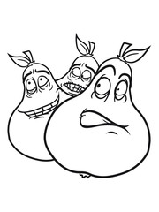 3 comic cartoon faces many pear-group team funny