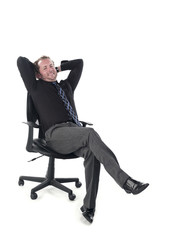 Fototapeta premium portrait of a doctor relaxing on chair.