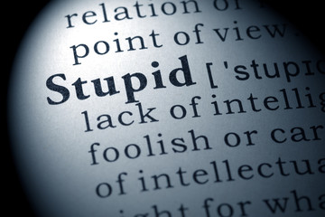 definition of stupid - obrazy, fototapety, plakaty