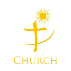 church and cross vector logo design template.