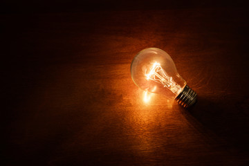 light bulb on dark background