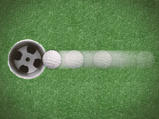 golf ball move directly to golf cup