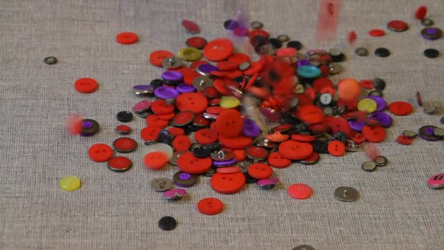 Brightly colored buttons