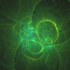 Abstract green fractal shapes