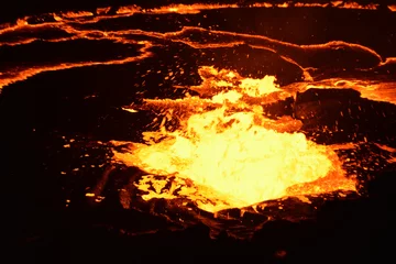 Cercles muraux Volcan Lave bouillante, volcan Erta Ale