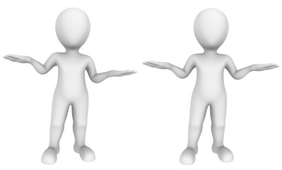 3d small people. Scales gesture. 