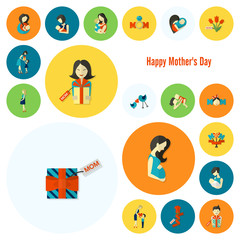 Fototapeta premium Happy Mothers Day Icons