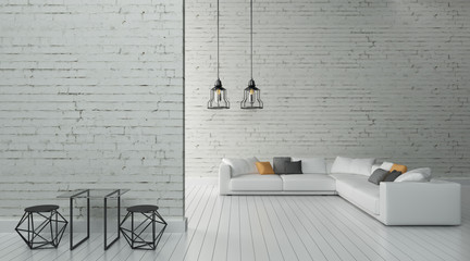 Industrial interior design and decoration 3d Render images for your work.