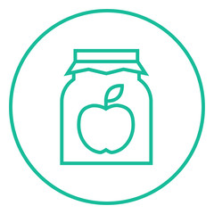 Apple jam jar line icon.