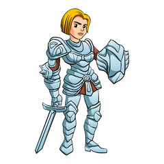 Warrior Princess With Battle sword and Shield