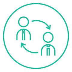 Staff turnover line icon.