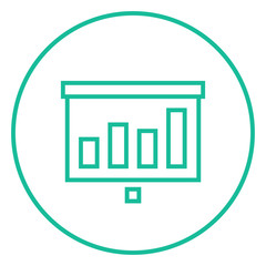 Projector roller screen line icon.