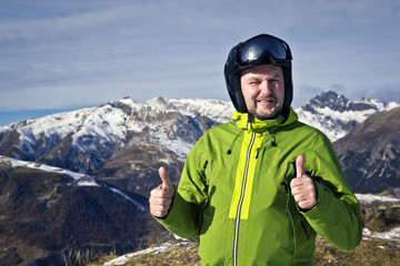 man enjoying winter sport