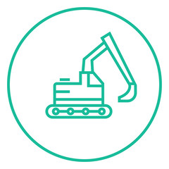 Excavator line icon.