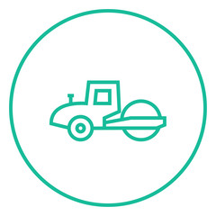 Road roller line icon.