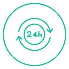 Service 24 hrs line icon.