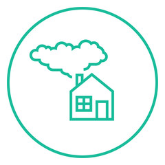 Save energy house line icon.