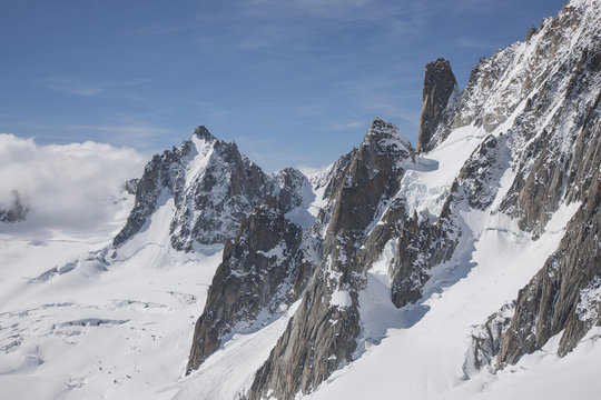 Mont Blanc in snow, Chamonix, France
